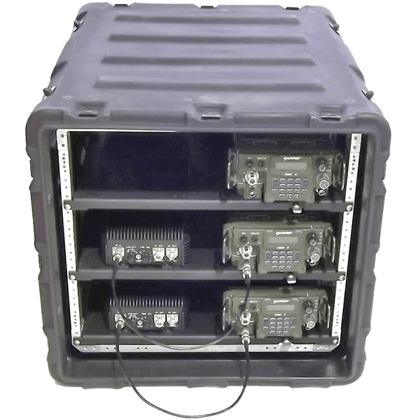 Integrated 3 Transceivers Amplified Communication Case for AN/PRC-117G