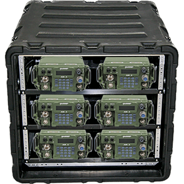 Six AN/PRC-117G Integrated Transceiver Communications Case - ABP